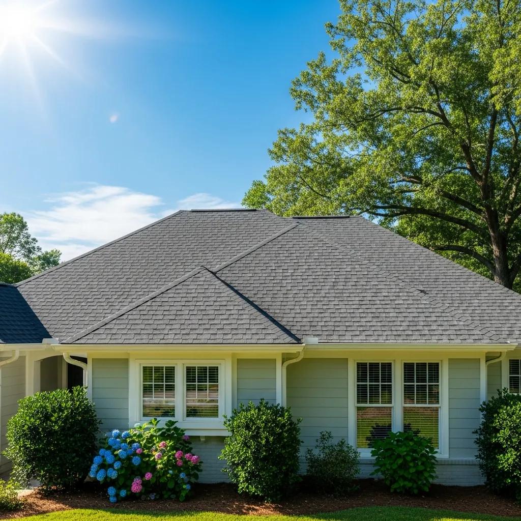 Newly installed roof on a home in Decatur, GA, showcasing quality roofing materials